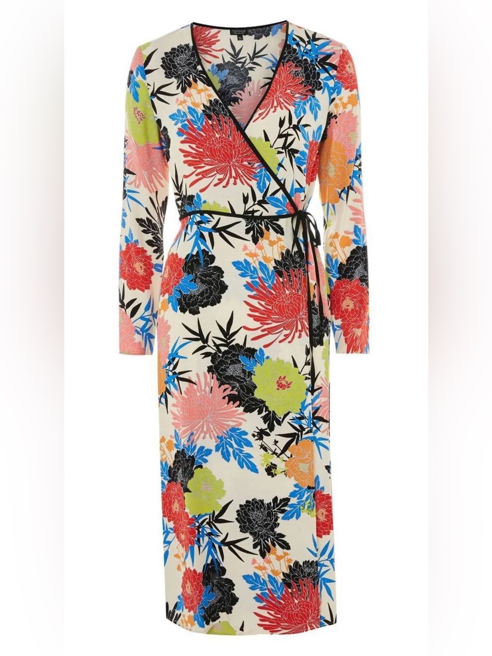 Topshop Floral Print Wrap Dress